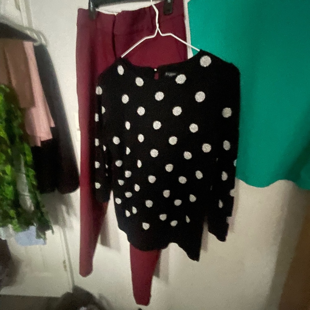 Talbots Black Sweater with Silver